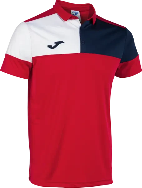Joma Crew V Polo Shirt - Red / Navy / White