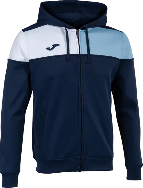 Joma Crew V Full Zip Hoodie - Navy / Sky Blue / White