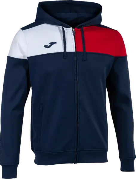 Joma Crew V Full Zip Hoodie - Navy / Red / White