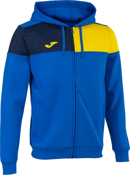 Joma Crew V Full Zip Hoodie - Royal / Navy / Yellow