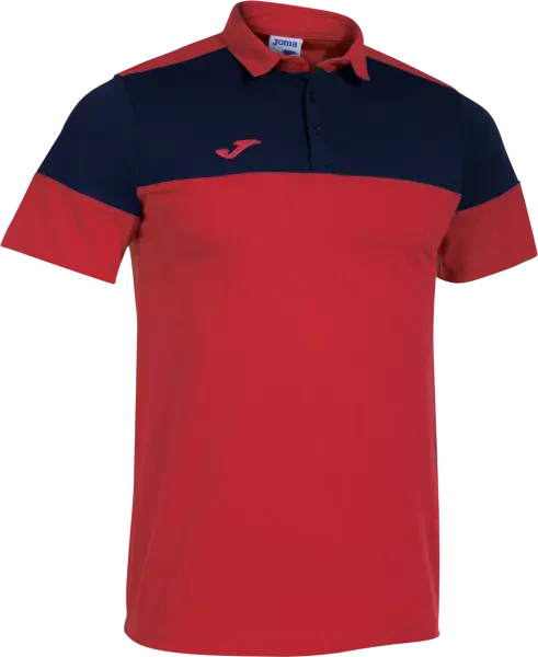 Joma Crew V Polo Shirt- Red / Navy