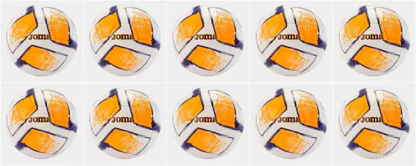 10 Multi-Buy Joma Dali II Training Football - White/Orange/Purple - Size 5