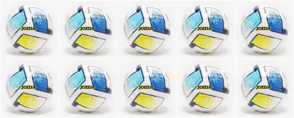10 Multi-Buy Joma Dali II Training Football - White/Turquoise/Yellow - Size 3