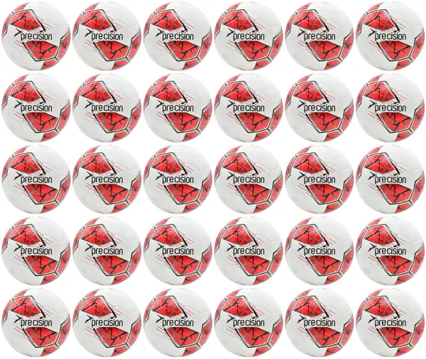30 Multi-Buy Precision Fusion FIFA Basic Training Ball - White/Red - Size 5