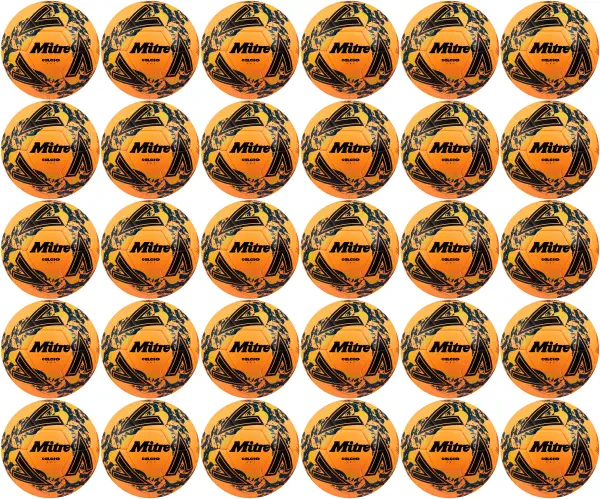 30 Multi-Buy Mitre Calcio One 24 Footballs Orange/Black - Size 3