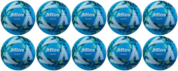 10 Multi-Buy Mitre Calcio One 24 Footballs Blue/White - Size 5