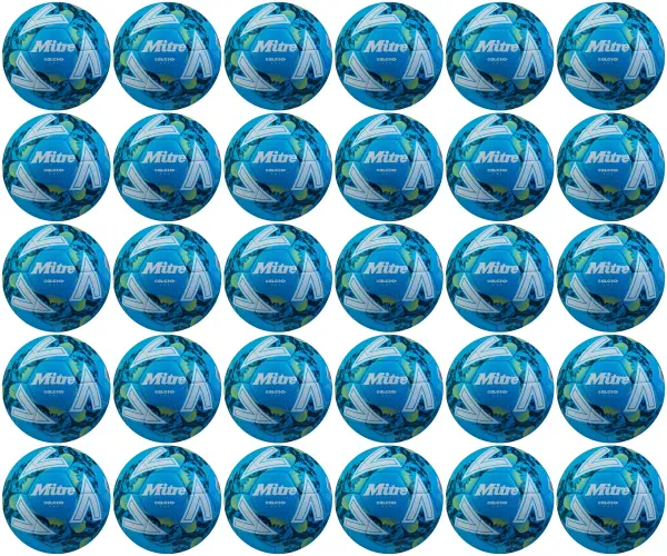 30 Multi-Buy Mitre Calcio One 24 Footballs Blue/White - Size 5