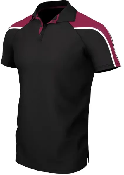 Chadwick Teamwear Igen Unisex Polo Shirt - Black / Maroon