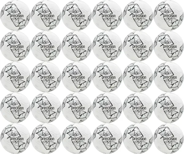 30 Multi-Buy Precision Fusion FIFA Basic Training Ball - White/Silver - Size 4