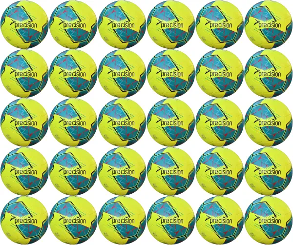 30 Multi-Buy Precision Fusion FIFA Basic Training Ball - Fluo Yellow/Teal - Size 3