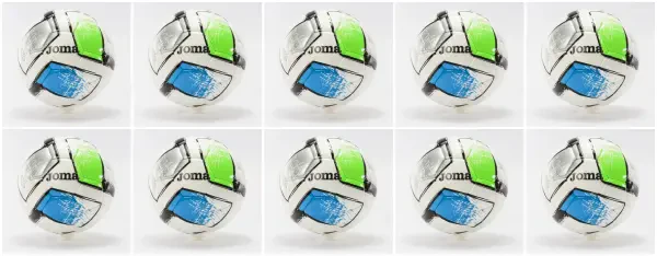 10 Multi-Buy Joma Dali II Training Football - White/Blue/Green - Size 3