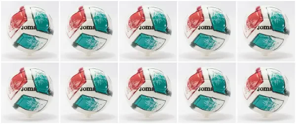10 Multi-Buy Joma Dali II Training Football - White/Green/Red - Size 4