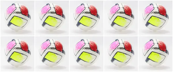 10 Multi-Buy Joma Dali II Training Football - White/Pink/Red - Size 3