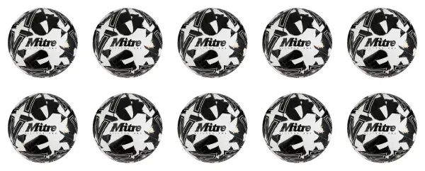 10 Multi-Buy Mitre Ultimax One 23 Footballs White/Black - Size 5