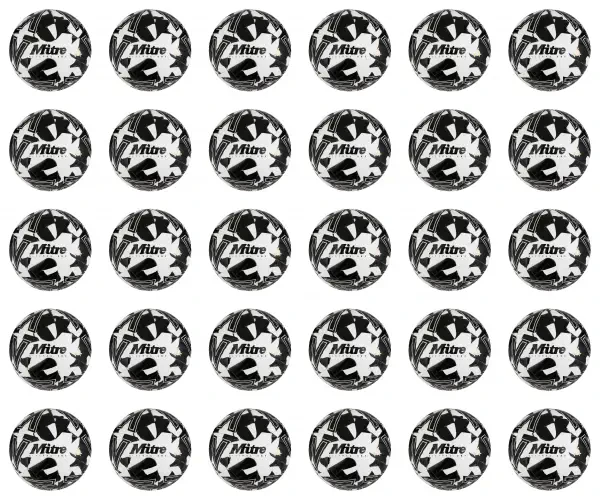 30 Multi-Buy Mitre Ultimax One 23 Footballs White/Black - Size 4