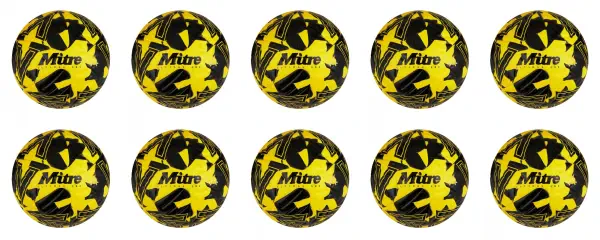 10 Multi-Buy Mitre Ultimax One 23 Footballs Yellow/Black - Size 4