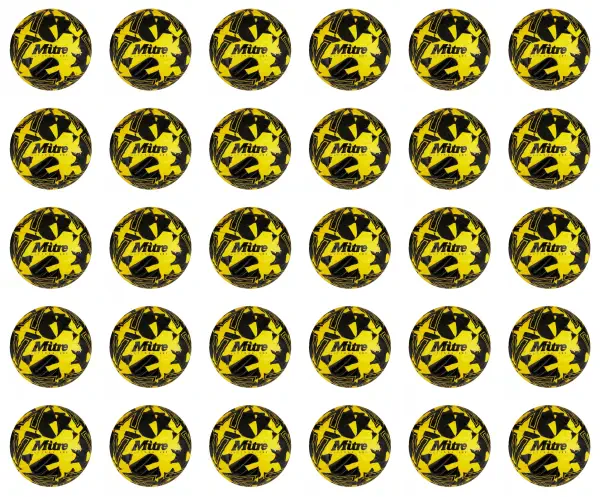 30 Multi-Buy Mitre Ultimax One 23 Footballs Yellow/Black - Size 4