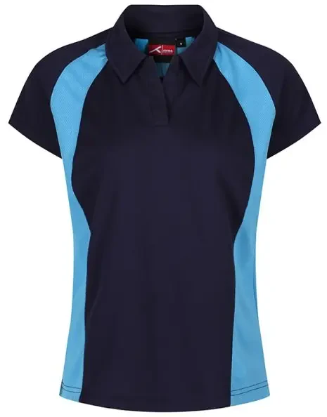 Akoa Sector Girls Polo Shirt - Navy / Cyclone Blue