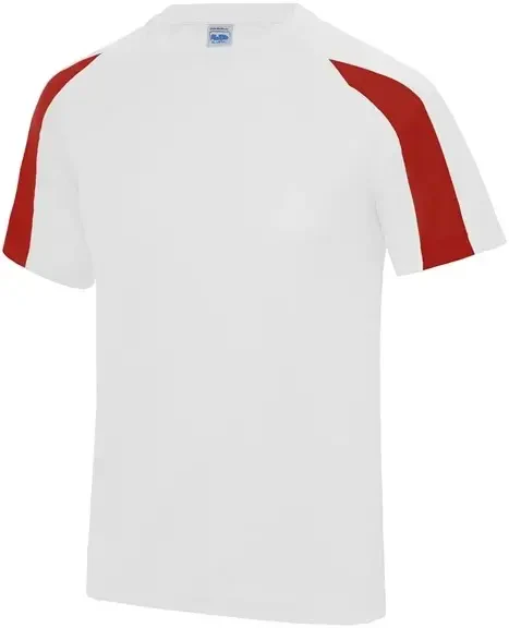 AWDis Just Cool Contrast Cool T-Shirt - White / Red