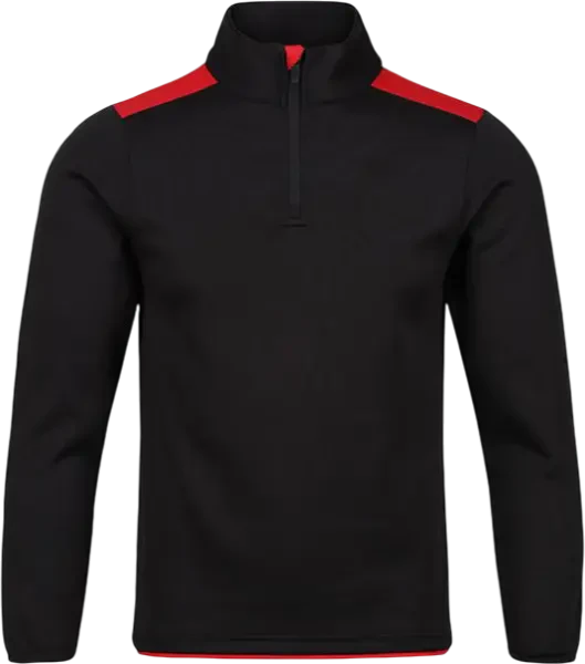 Akoa Pulse 1/4 Zip Sweatshirt - Black / Red
