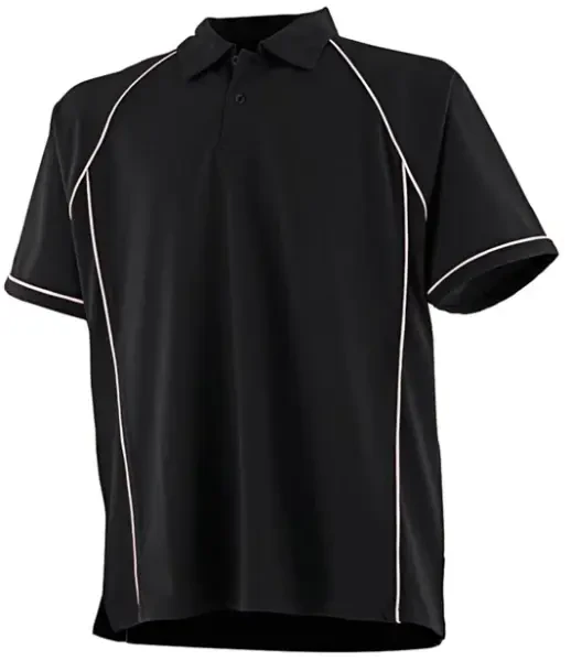 Finden & Hales Piped Performance Polo Shirt - Black / White