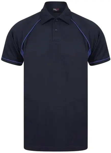 Finden & Hales Piped Performance Polo Shirt - Navy / Royal