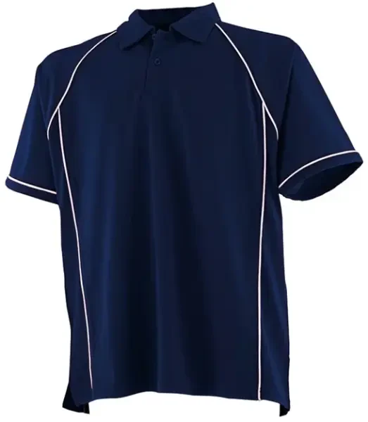 Finden & Hales Piped Performance Polo Shirt - Navy / White